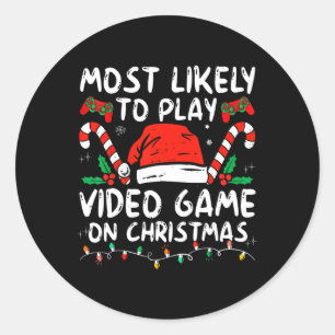 Sticker Rond Les Plus Susceptibles De Jouer À Des Jeux Vidéo Su