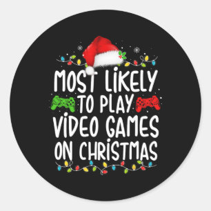 Sticker Rond Les Plus Susceptibles De Jouer À Des Jeux Vidéo Su