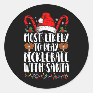 Sticker Rond Les Plus Susceptibles De Jouer Au Pickleball Avec 