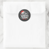 Sticker Rond Les plus susceptibles de réparer Père Noël Sleigh  (Sac)