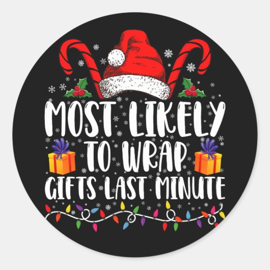 Sticker Rond Les Plus Susceptibles D'Envelopper Des Cadeaux Der (Devant)