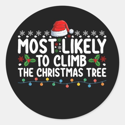 Sticker Rond Les Plus Susceptibles D'Grimper Dans La Famille De (Devant)