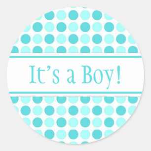 Sticker Rond Les points bleus C'est un Baby shower-chevalier