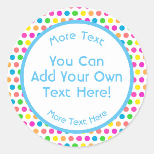 Sticker Rond Les Pois de couleur arc-en-ciel s'amusent Motif