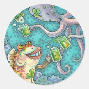 Sticker Rond LES POISSONS ET LES POISSONS DE St. PADDY CHÈQUES
