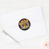 Sticker Rond Les pompiers ne craignent pas le feu (Enveloppe)