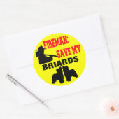 Sticker Rond Les pompiers sauvent mes Briards (Enveloppe)