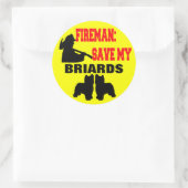 Sticker Rond Les pompiers sauvent mes Briards (Sac)