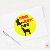 Sticker Rond Les pompiers sauvent mon chien (Enveloppe)