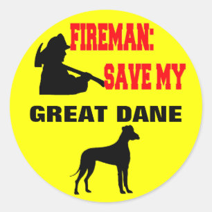 Sticker Rond Les pompiers sauvent mon grand Danse