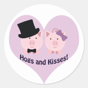 Sticker Rond Les porcs et les baisers !