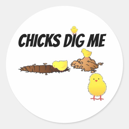 STICKER ROND LES POULES M'AIMENT (Devant)