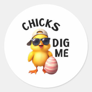 Sticker Rond Les pousses me creusent Pâques
