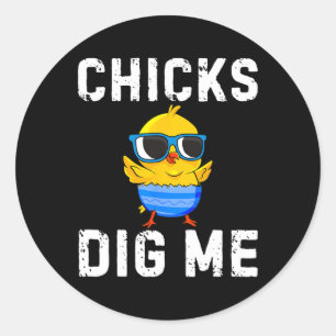 Sticker Rond Les Poussins Me Creusent Toddler Joyeux Chasse Aux