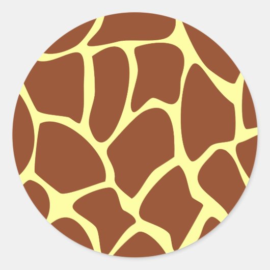 Sticker Rond Les Prints de Brown Girafe. (Devant)