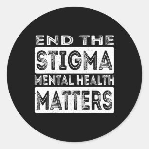 Sticker Rond Les problèmes de santé mentale de la stigmatisatio