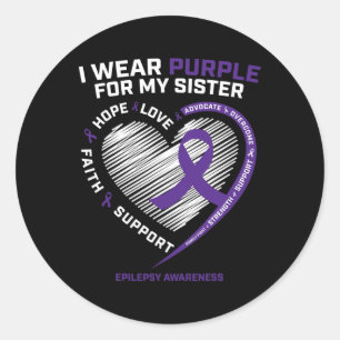 Sticker Rond Les Produits Cadeaux Portent Du Purple Pour Ma Soe
