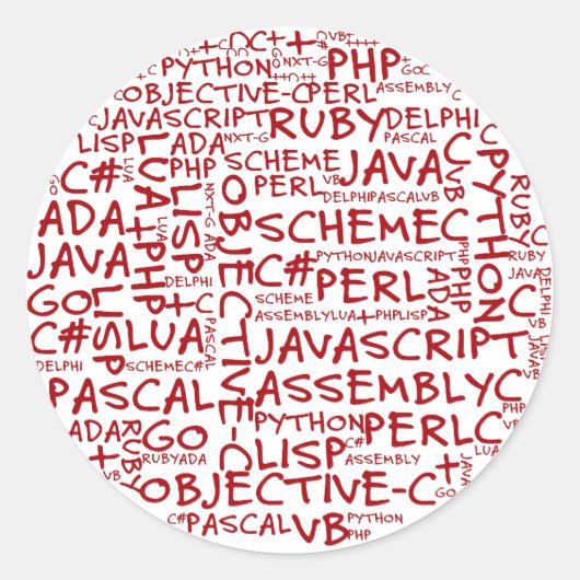 Sticker Rond Les Programmeurs Ont Plusieurs Compétences En Prog (Devant)