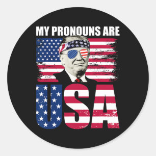 Sticker Rond Les Pronounes Sont Les Etats-Unis Donald Trump Pat