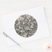 Sticker Rond Les quatre cavaliers de l'Apocalypse par Durer (Enveloppe)