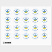 Sticker Rond Les racines canadiennes du Rwanda (Feuille)