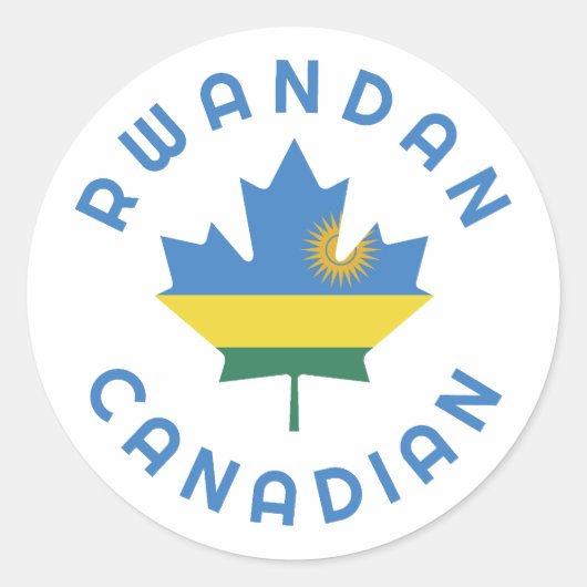 Sticker Rond Les racines canadiennes du Rwanda (Devant)