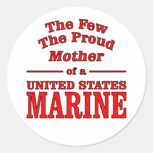 Sticker Rond Les Rares Fier Mère D'Une Marine Américaine (Devant)