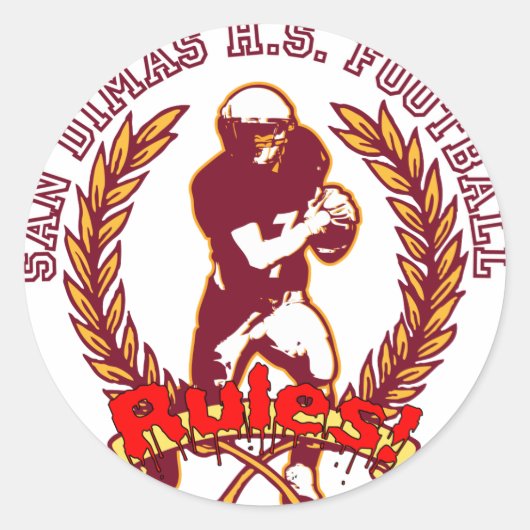 Sticker Rond LES RÈGLES DE Football San Dimas HS ! (Devant)