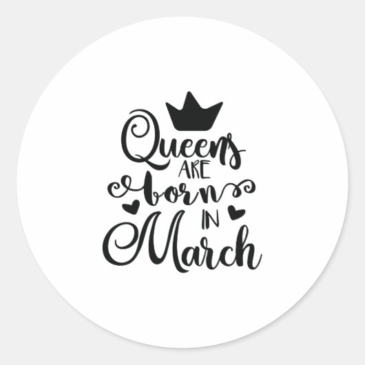 Sticker Rond Les Reines Sont Nées En Mars Fête D'Anniversaire D (Devant)