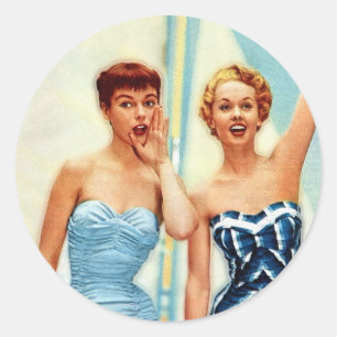 Sticker Rond Les rétros vêtements de bain vintages des femmes