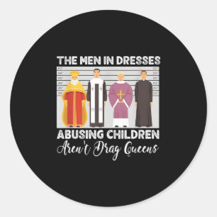 Sticker Rond Les Robes De L'Intérieur Qui Abusent Les Enfants N