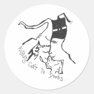 Sticker Rond Les robots ne peuvent pas faire de médicaments