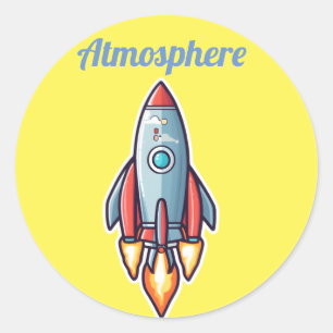 Sticker Rond Les roquettes vont dans l'atmosphère