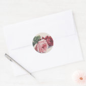 Sticker Rond Les roses rose et rouge de Catherine Klein (Enveloppe)