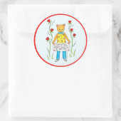 Sticker Rond Les roses sont rouges, les violettes sont bleues (Sac)