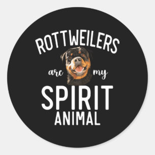 Sticker Rond Les Rottweilers sont mon esprit Animal Rottweiler