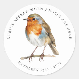 Sticker Rond Les rouges-gorges apparaissent quand les anges son