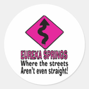 Sticker Rond Les rues Eureka Springs