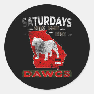 Sticker Rond Les Samedi Sont Pour Les Dawgs L'État Bulldog