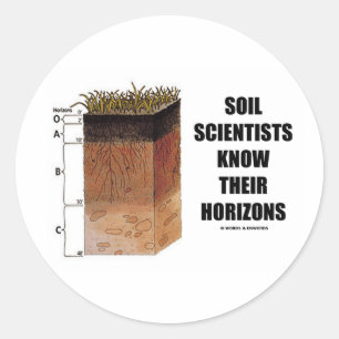 Sticker Rond Les scientifiques de sol savent leurs horizons