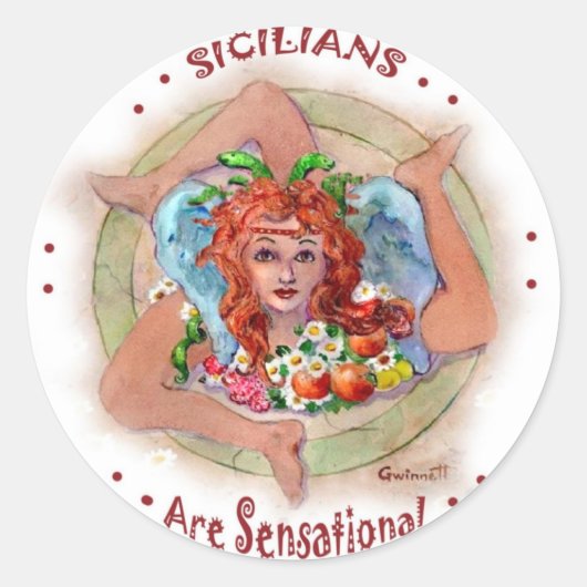 Sticker Rond Les siciliens sont sensationnels (Devant)