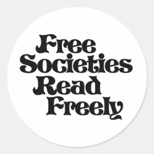 Sticker Rond Les sociétés libres lisent librement