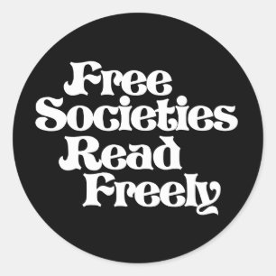Sticker Rond Les sociétés libres lisent librement