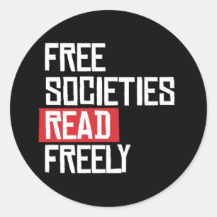 Sticker Rond Les sociétés libres lisent librement