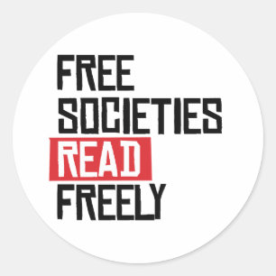 Sticker Rond Les sociétés libres lisent librement