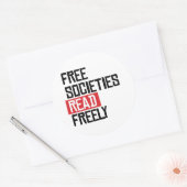Sticker Rond Les sociétés libres lisent librement (Enveloppe)