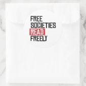 Sticker Rond Les sociétés libres lisent librement (Sac)