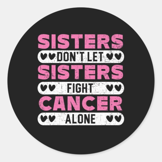 Sticker Rond Les soeurs ne permettent pas aux soeurs de combatt (Devant)