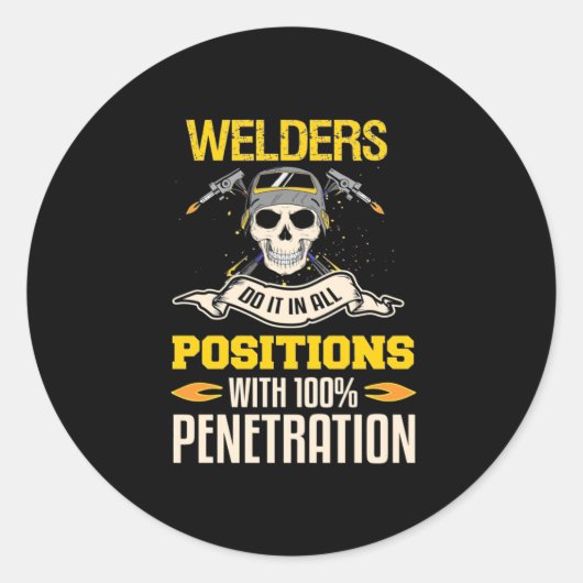 Sticker Rond Les Soudeurs Le Font En Toute Position (Devant)