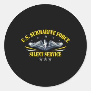 Sticker Rond Les Sous-Marines Américains Font Un Service Silenc